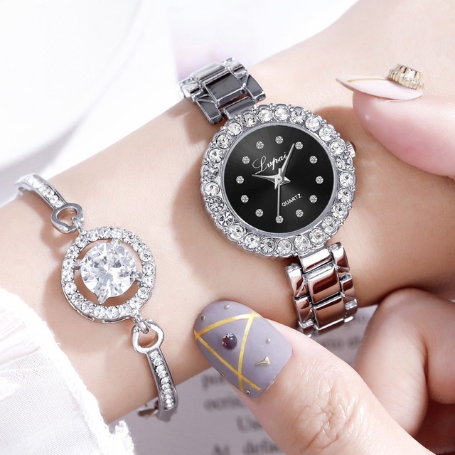 Watches-Set Bangle Clock Bracelet Wrist-Watch Quartz Women Fashion Ladies Brand Luxury - Image 5
