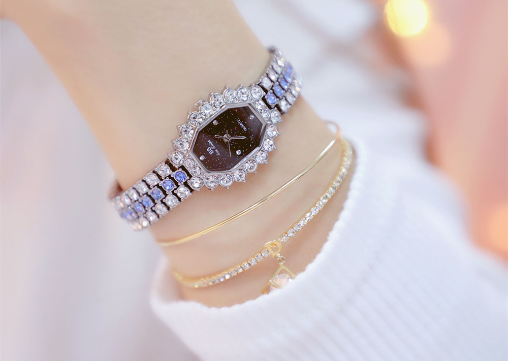 Luxury Full Diamond Steel Band Quartz Watch - Image 2
