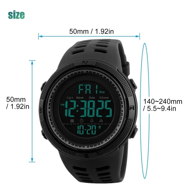 SKMEI Men's Digital Army Military Sport Quartz Analog Chrono Waterproof Watch US - Image 4