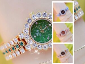 Multicolor Temperament Women's Fashion Quartz Watch Luxury Stainless Steel Analog WristWatch Ladies Watch Women Dress Bracelet Set Clock