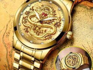 Business Gift Waterproof Gold Men's Diamond Quartz Watch Classic Stainless Steel