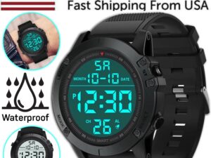 Waterproof Digital Sports Watch Military Tactical LED Backlight Wristwatch Men