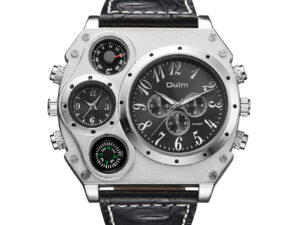 Dual time zone quartz watch for men